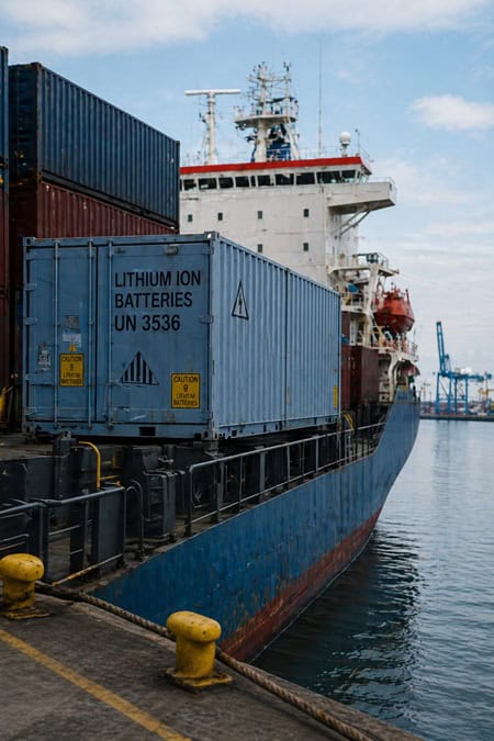 UN 3536 Transport von Lithium-Batterien im Container auf Containerschiff