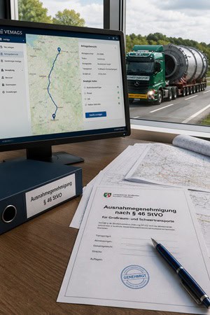 Beantragung einer Schwertransportgenehmigung